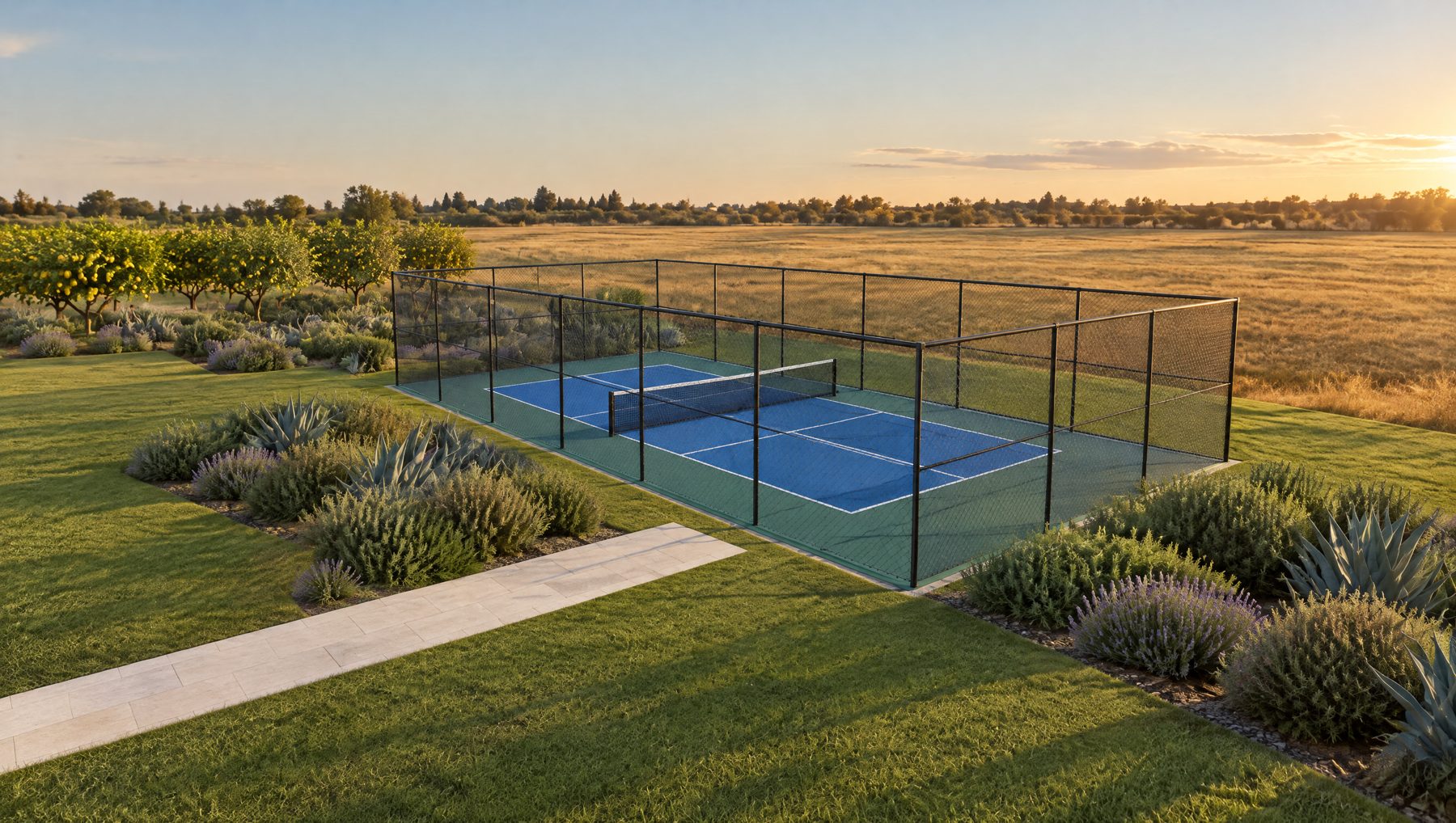 Pickleball court, photo-real concept image