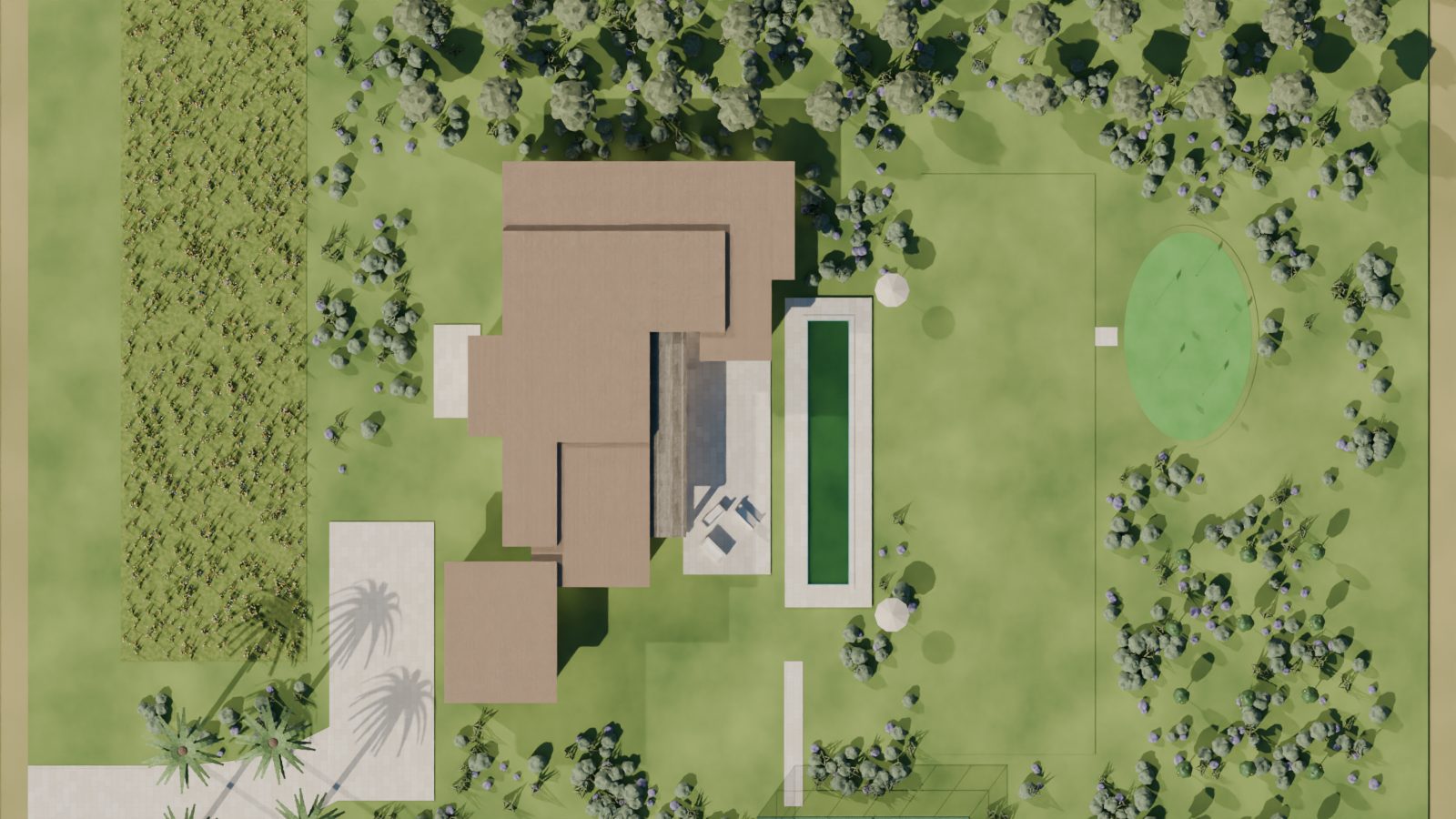 Top-down site plan of the whole property