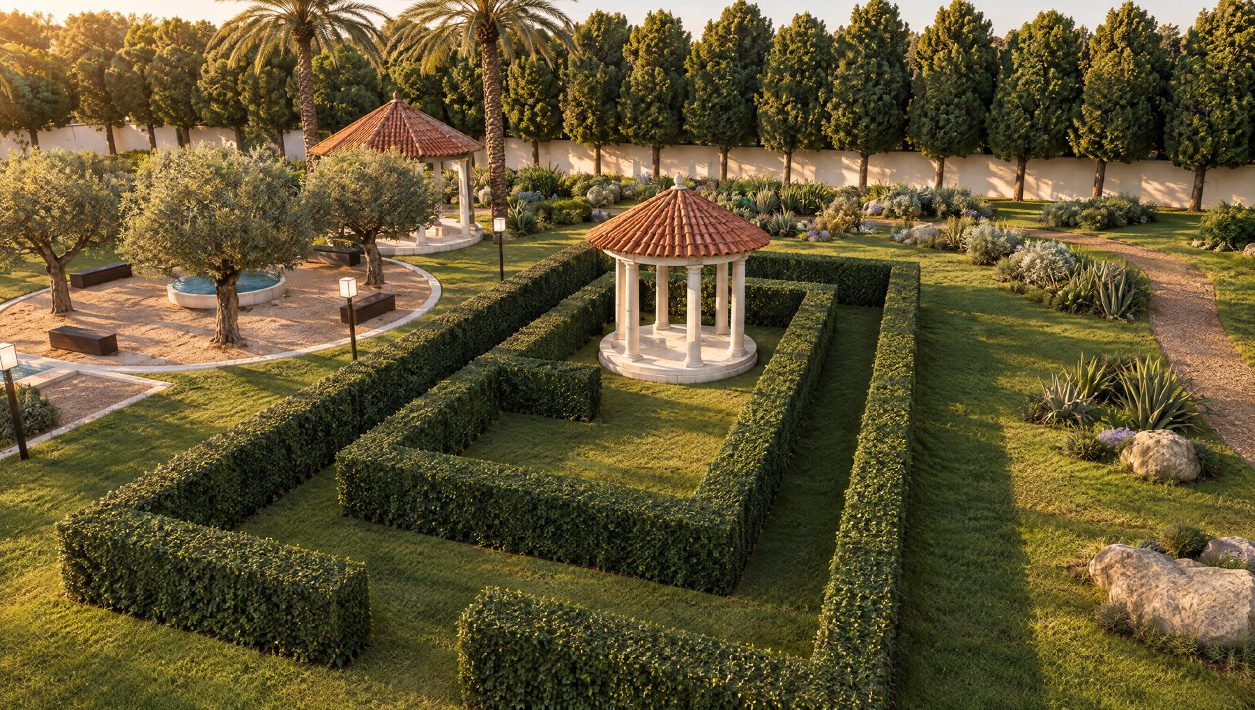 Hedge maze, photo-real concept image