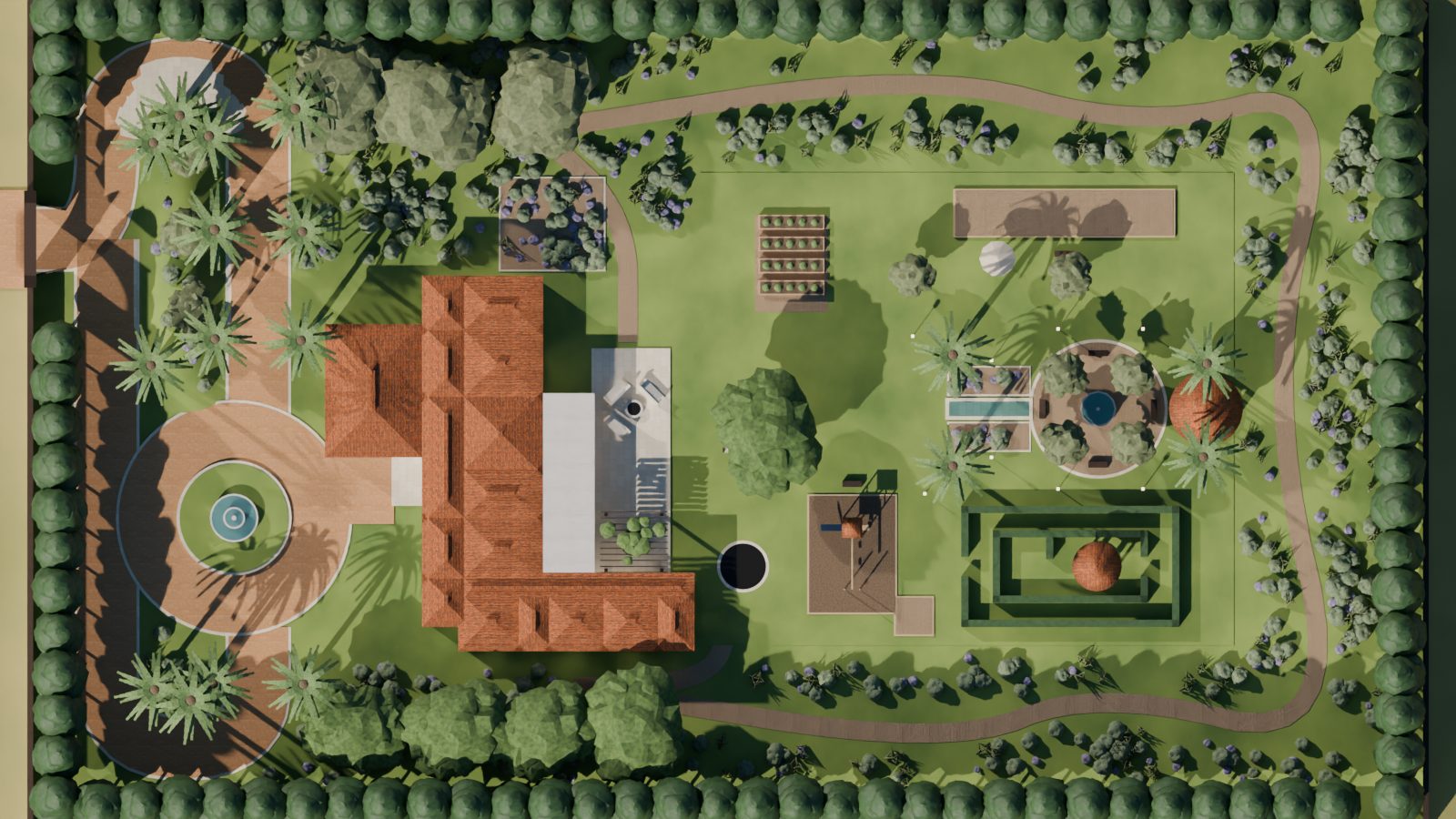 Top-down site plan of the whole property
